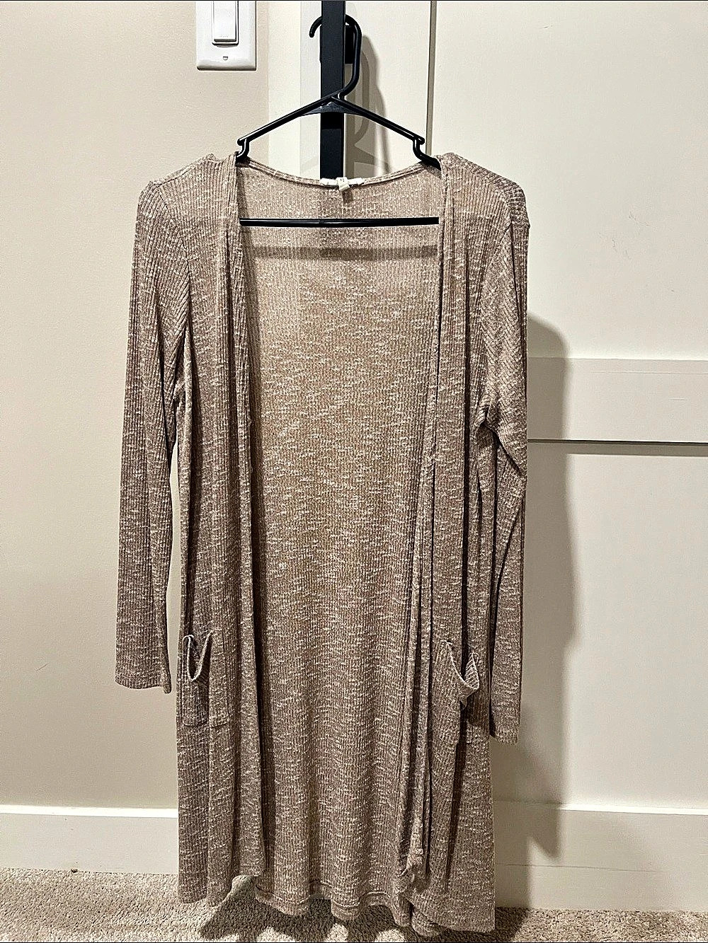 Long Sleeve Button Cardigan in Brown
